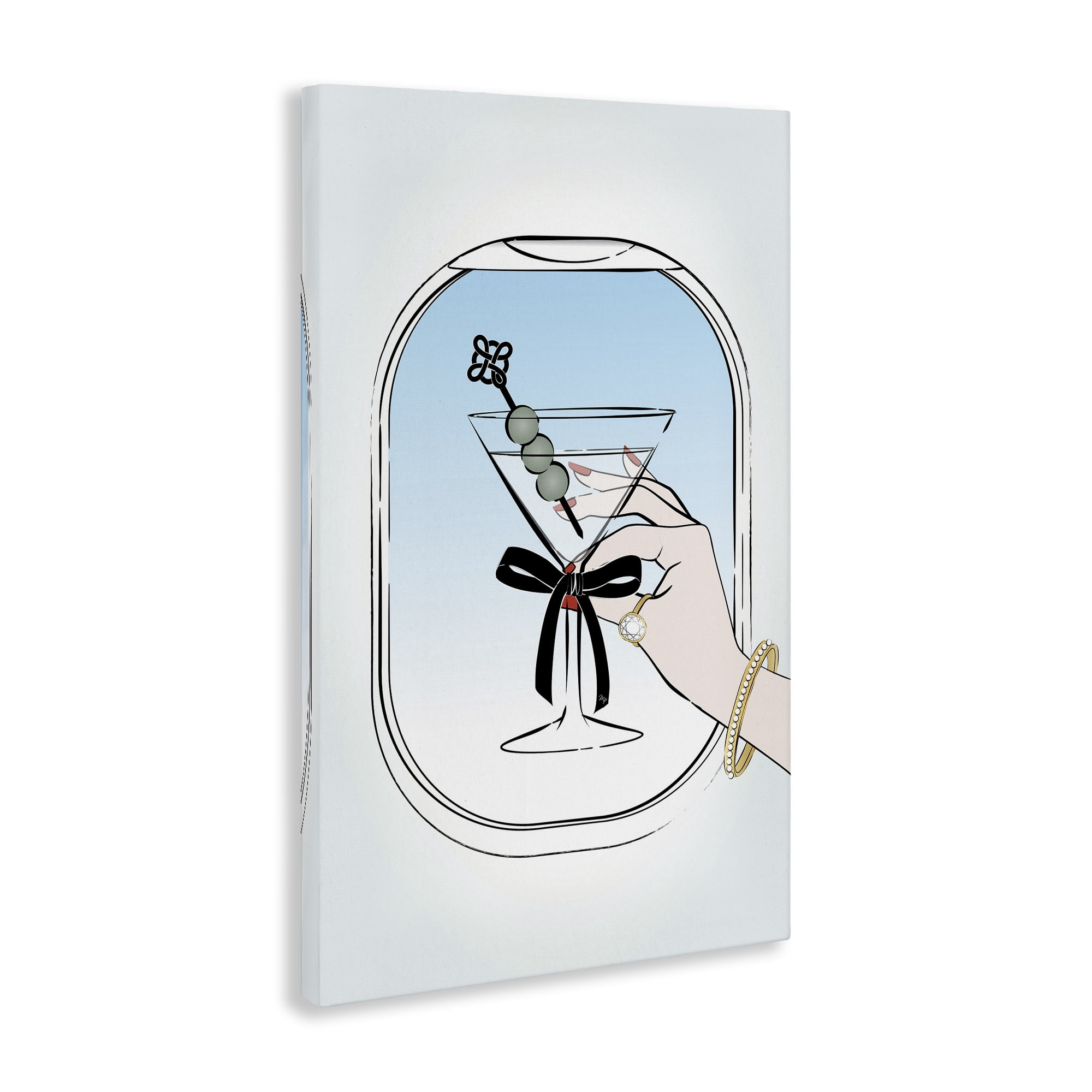 Stupell Industries First Class Cocktail Food & Beverage Painting Gallery Wrapped Canvas Art Print Wall Art, 16 x 24