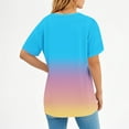 thumbnail image 5 of Annhoo Women'S Summer Clothes Oversized V-Neck Gradient Tops Loose Short Sleeve Blouse Going Out Trendy T-Shirts, 5 of 7