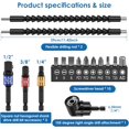 thumbnail image 3 of 16Pcs Flexible Drill Bit Extension Hex Shank 105° Right Angle Drill Attachment 1/4 3/8 1/2" Hex Shank Impact Driver Socket Adapter Rotatable Socket Bit Holder Keychain Set for Fine Finish (D), 3 of 7