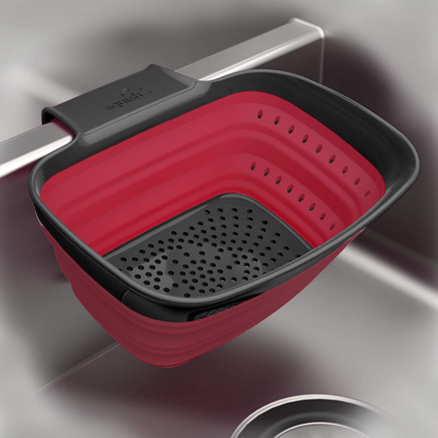 4-Qts Red & Gray Collapsible Colander -41140 