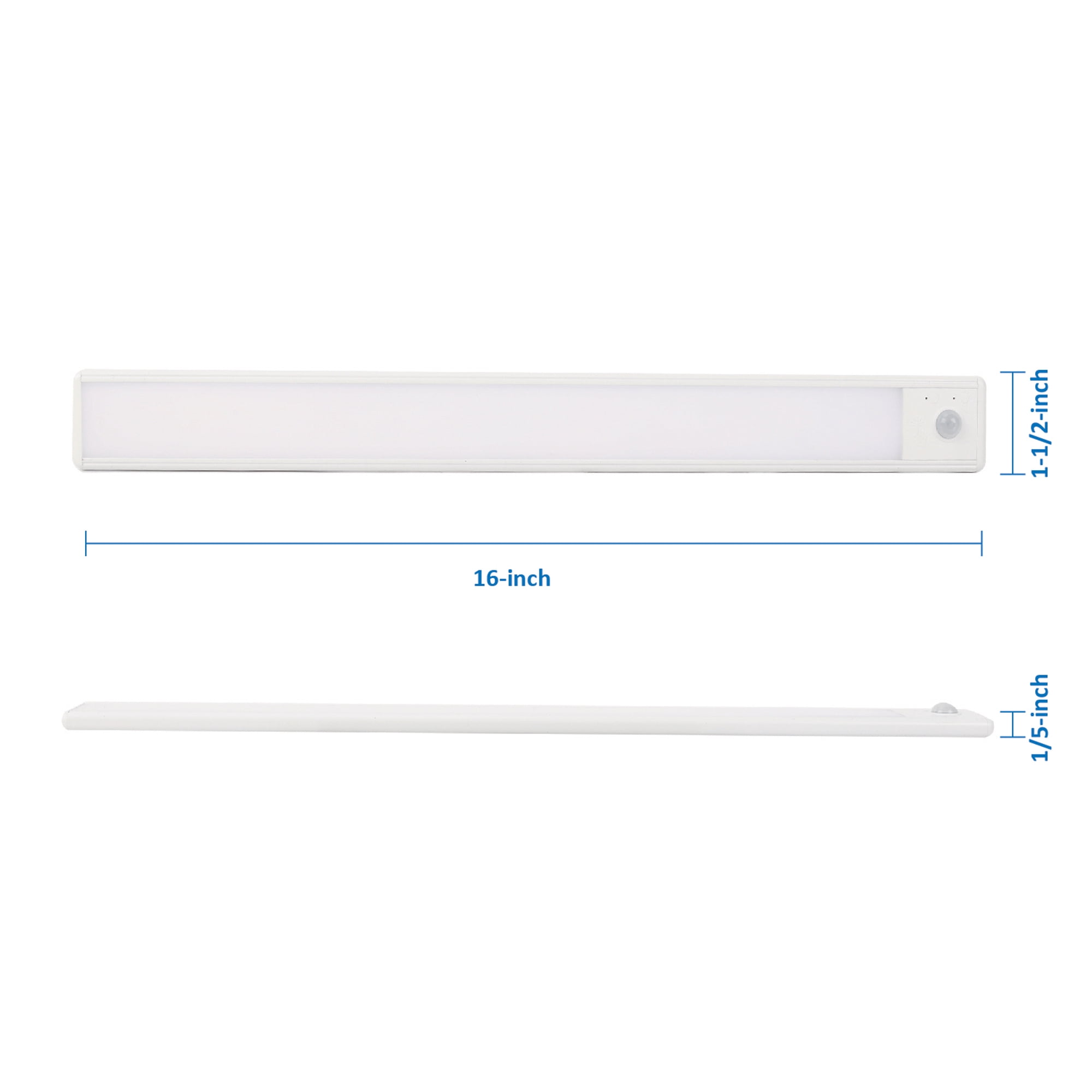 Great Value 16" 150 Lumens Rechargeable LED Cabinet Light, Warm White/Cool White/Deluxe Daylight, 2 Count