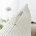 thumbnail image 4 of Rectangle Pillow Covers 12x20 inch Striped Corduroy Solid Cushion Covers Oblong Pillowcases for Sofa Kids Toddler, 12 x 20 inch, Creamy White, 4 of 7