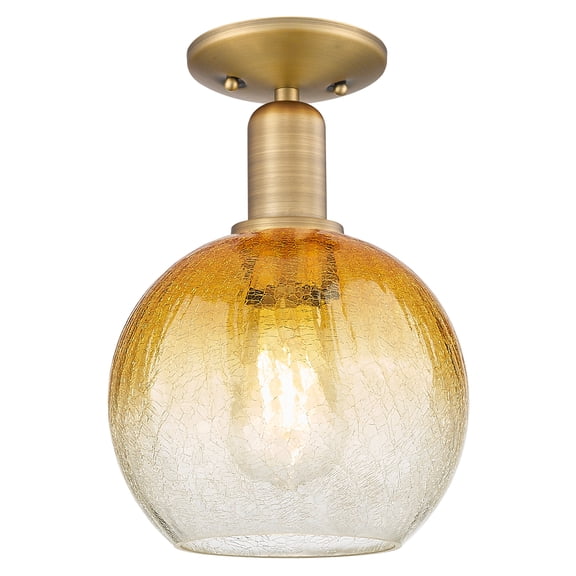 Innovations Lighting 716-1C-BB-G483-8AM Brookhaven Globe 8" Wide Semi-Flush Globe Ceiling