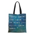thumbnail image 1 of ASHLEIGH Canvas Tote Bag Colorful Inspirational By George Eliot on Earthy Blue Durable Reusable Shopping Shoulder Grocery Bag, 1 of 1