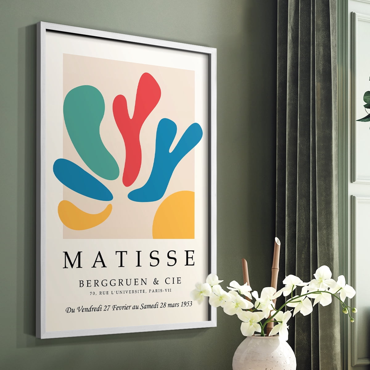 Matisse CXXVII Framed Print in White Solid Wood 8 x 10 Framed Print