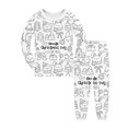 thumbnail image 3 of WENXIAOO Pyjamas de Noël Colorés Manches Longues Col Rond avec Pantalons pour Enfants Parfaits pour Fête de Pyjama, 3 of 3
