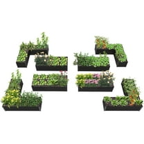 8-Pack 6X3X1.5ft & 74x74x18 in Deep Root Galvanized Raised Garden Beds Outdoor (Quartz Grey)