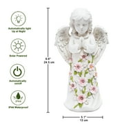 Solar Angel Garden Statue, Outdoor Angel Figurine with Light, Easter Garden Decor, Memorial Cemetery Decoration for Grave Yard Patio, Sympathy Gifts for Mom Grandma Women