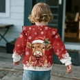 thumbnail image 4 of Garronmavis Christmas Highland Cow Toddler Girl Sweatshirt 5T Stylish Ruffle Long Sleeve Girls Top Fashion Girls Pullover Crewneck Sweatshirt Warm Fall Winter Clothes for Outdoor Activities, 4 of 7
