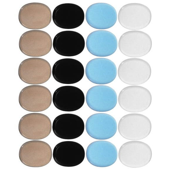 24pcs Silicone Self-adhesive Drum Snare Mute Mat Damper Gel Pad Silicone Drum Damping Drum Damper for Controlling Drum (Transparent   Coffee   Blue   Black)