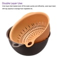 thumbnail image 3 of Unique Bargains Kitchen Food Strainer Colander Bowl Set Double Layer Drain Basin Basket Brown, 3 of 6
