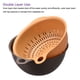 thumbnail image 3 of Juego de tazones de colador de colador de cocina, lavabo de drenaje de doble capa mediano y cesta adecuada para frutas, verduras, pasta, lavado de limpieza - marrón Unique Bargains Cesta escurridor de doble capa, 3 of 6