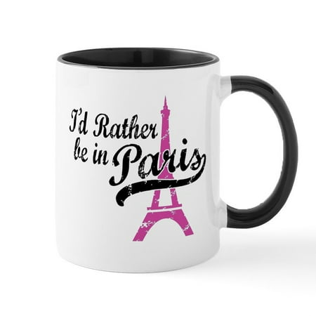 

CafePress - I d Rather Be In Paris Mug - 11 oz Ceramic Mug - Novelty Coffee Tea Cup