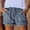 Dark Blue, variant on Vivianyo HD Women's High-Waisted Jean Shorts Woman Summer Solid Color Pocket Jeans Cowboy Pants Female Tassel Bandage Bottom Casual Shorts