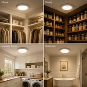 Rechargeable LED Ceiling Light with Motion Sensor, 3 Light Modes, 10‑Level Brightness Adjustment, Remote Control, Dimmable & Timer Function, for Living Room, Bathroom, Pantry