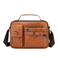 thumbnail image 3 of Bolso de hombro Bolso bandolera para hombre Bolso de negocios para hombre Bolso de cuero suave para hombre Bolso cruzado informal Bolso colgante de gran capacidad, 3 of 5