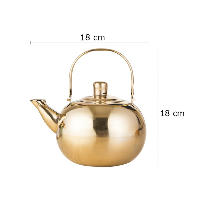 Thick Stainless Steel Tea Pot Insulated Kettle Thermal Teapot Water Pot for  Kitchen Restaurant Hotel (Silver, 1L) 