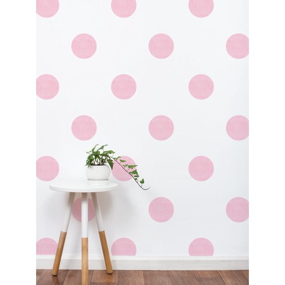 Textured Dots Vinyl Wall Sticker, 6 Inch - Baby Pink