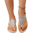thumbnail image 4 of Norvail Womens Rhinestone Openwork Flip Flop Beach Sandals, Wide Foot Sandals for Women Dressy, Sparkly Thong Summer Slippers for Vacation Pool Daily Wear, 4 of 5