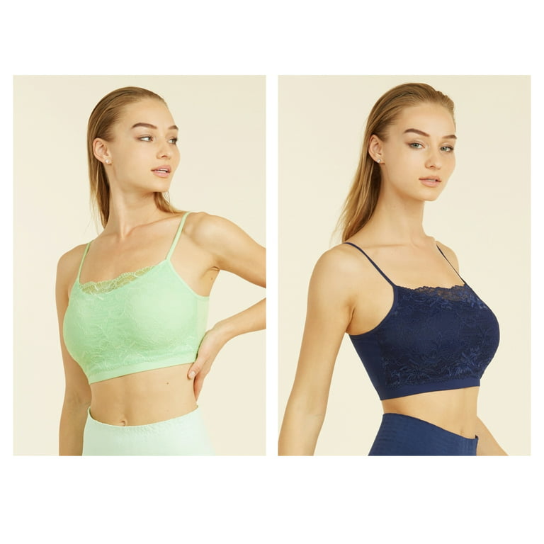 Womens Crop Tank Top Lace Bra Lace with Front Cover Women's Seamless Top  Bra Sports : : Clothing, Shoes & Accessories