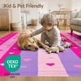 thumbnail image 4 of ODIKA Large Pink Stripe Clusters Polka Dot Border Ombre Gradient Watercolor for Playroom, Bedroom, Reading Nook, Pet Friendly & Kids Safe Play, 4 of 7
