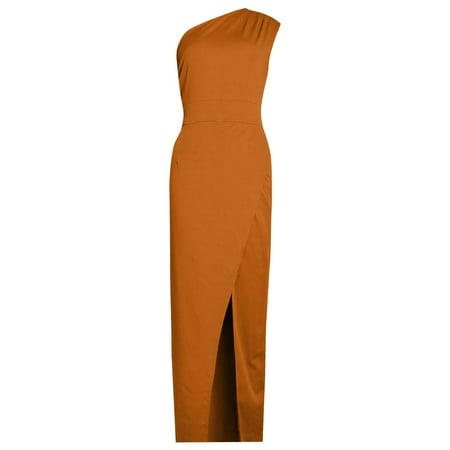 snowsong Maxi Dress Cocktail Dresses Personality Solid Color Sexy Dress Simple And Exquisite Design Suitable For All Occasions Graduation Dress Elegant Dresses Work Dresses Yellow Dress M