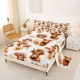 thumbnail image 2 of Erosebridal Kawaii Highland Cattle Bed Sheets,Brown Farm Animals King Sheets For Adult 4pcs, 2 of 6