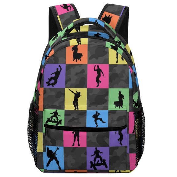 Fortnite Backpack, Lightweight Durable Laptop Bag 3D Printed Daypack with Multiple Pockets, Stylish Shoulders Backpack