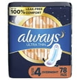 thumbnail image 1 of Almohadillas sanitarias Always Ultra Thin Overnight tamaño 4 78 unidades, 1 of 8