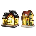 thumbnail image 1 of 2x navideña Casa de nieve LED Light Village Set Decoraciones navideñas para Yuyangstore Casa de miniaturas de resina, 1 of 8