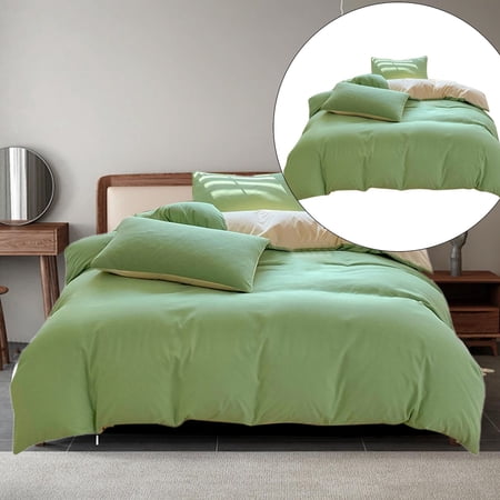 Yoloke King Size Bed Sheets Set -Queen Quilt Bedding Set Plain Printed Soft and Breathable Bedding Set for Bed(4-piece set)