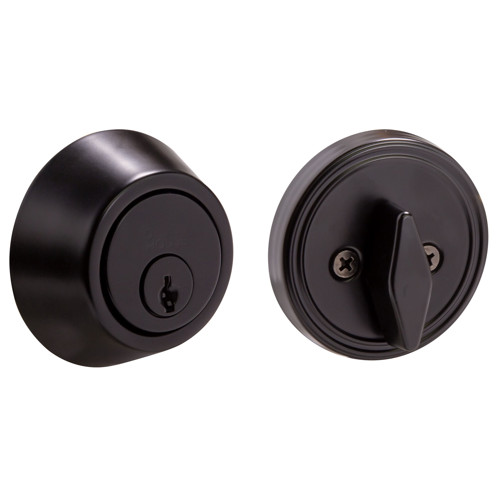 Design House Pro Deadbolt 2-Way Single Cylinder Deadbolt with Latch, Matte Black