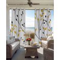 thumbnail image 6 of Yellow Black Branches Blackout Curtains for Bedroom Living Room Darkening Curtains 54 Inch Long Spring Rusitc Botanical Leaves Short Curtain for Small Window Treatment Grommet Drapes 52"x54"x2, 6 of 9