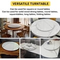 thumbnail image 3 of Lazy Susan Turntable Dining Table, 360° Large Round Rotatable Serving Plate, Marble Texture Rock Slab 12mm Thick Rotating Serving Tray(Matte White,20in/50cm), 3 of 7