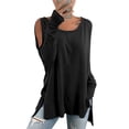 thumbnail image 2 of Women Long Sleeve Cold Shoulder Casual T-Shirt Female Off Shoulder Blouse Tops, 2 of 2