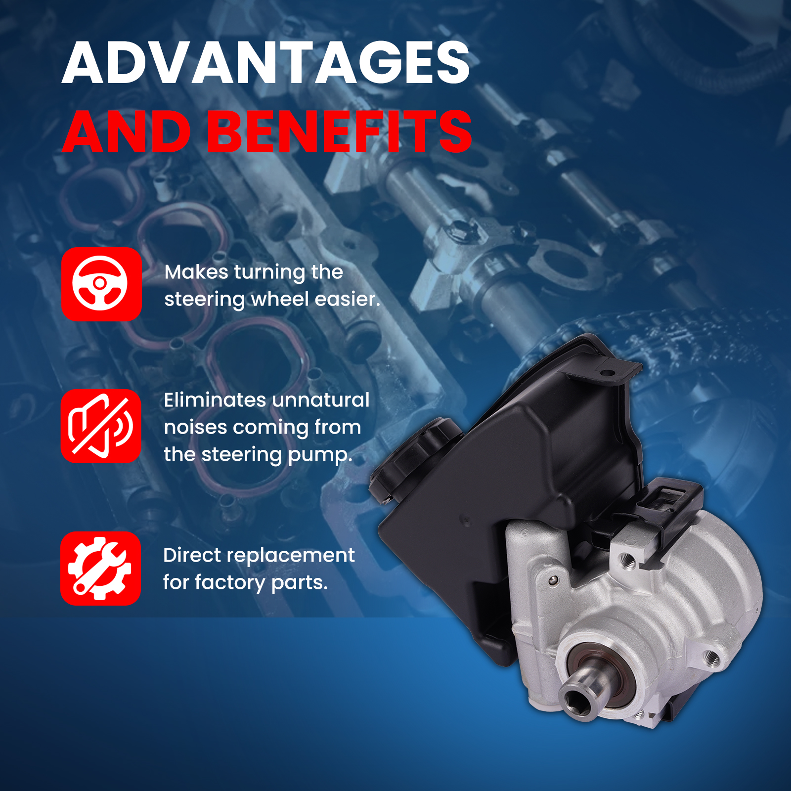 MOCA AUTOPARTS Power Steering Pump Fit for 1997-2003 Buick Century 3.1L & 1995-2001 Chevrolet Lumina 3.1L & 1996-2002 Pontiac Grand Prix 3.1L