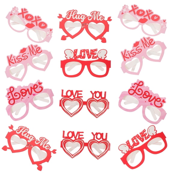 BESTYASH 12Pcs Cool Glasses for Teens and Adults Valentines Day Party Favor Eyeglasses in Assorted Colors