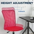 thumbnail image 4 of FDW Ergonomic Armless Office Chair with Adjustable Height, Lumbar Support for Adults(Red), 4 of 7