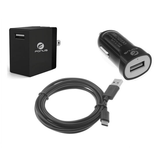 USB Cable Fast Home Car Charger for Motorola Moto G Pure - Type-C 6ft Long Travel Power Adapter Cord Wire Quick Charge USB-C P9P Compatible With Motorola Moto G Pure Phone