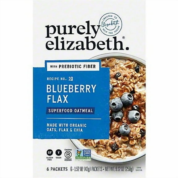 Purely Elizabeth Blueberry Flax Superfood Oatmeal, 6 ct