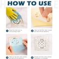 thumbnail image 4 of CHAO 60 pegatinas desechables por paquete (azul - 15 cm) para desagües de suelo de ducha, filtros de pelo fáciles de instalar, adecuados para baño, cocina, pelo de perro, 4 of 5