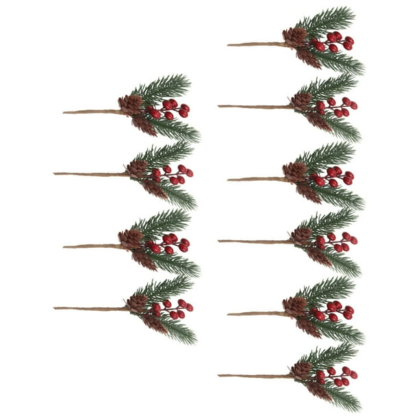 Cateissary 10 pack/lote amplia gama de usos tallos de bayas rojas para decoración navideña versátil ramas de pino Kits de decoración para fiestas Tipo 2