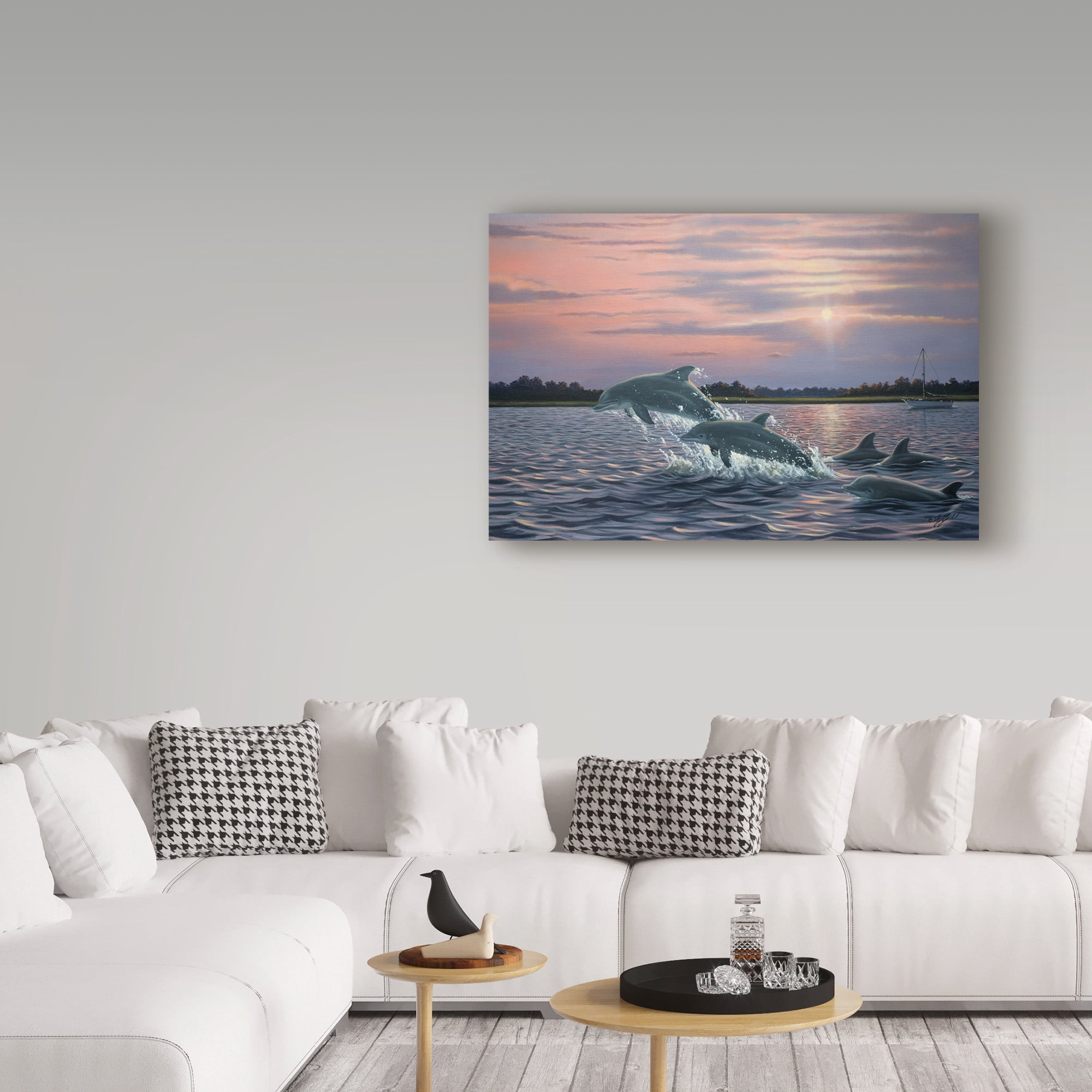 Trademark Fine Art 'Dolphins' Canvas Art by Wilhelm Goebel