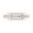 thumbnail image 2 of Clara Pucci 14K Rose Solid Gold Custom Laser Engraved Women's Solid Gold Ring Stackable Statement Band With Princess Cut 0.78TCW, 2 of 7