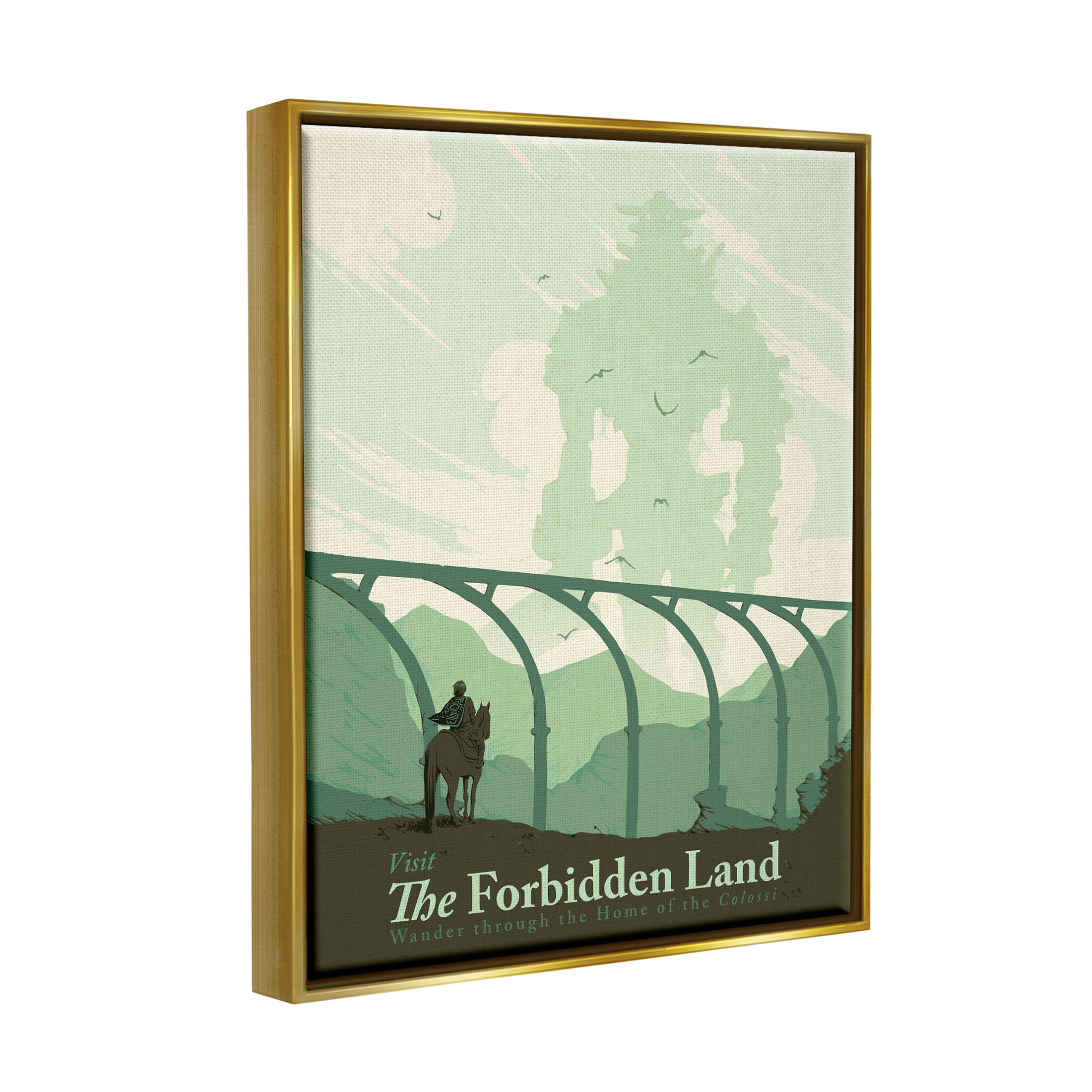 Stupell Industries Forbidden Land Intense Landscape Fantasy Graphic Art Metallic Gold Floating Framed Canvas Print Wall Art, Design by Matheus Lopes Castro