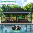 thumbnail image 6 of HOTEEL 10x20 Heavy Duty Canopy Tent, Pop up Gazebo with Netting Screened ,Waterproof Ez up Canopy with Sidewalls, Outdoor Instant Party Tent for Backyard,Black, 6 of 7
