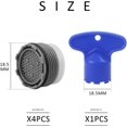 thumbnail image 2 of 8 Pack M18.5 Aerator and 2 Wrench, Outlet Filter, Faucet Aerator, Anti-Splash Head, Suitable for Kitchen Bathroom Faucets, 2 of 5