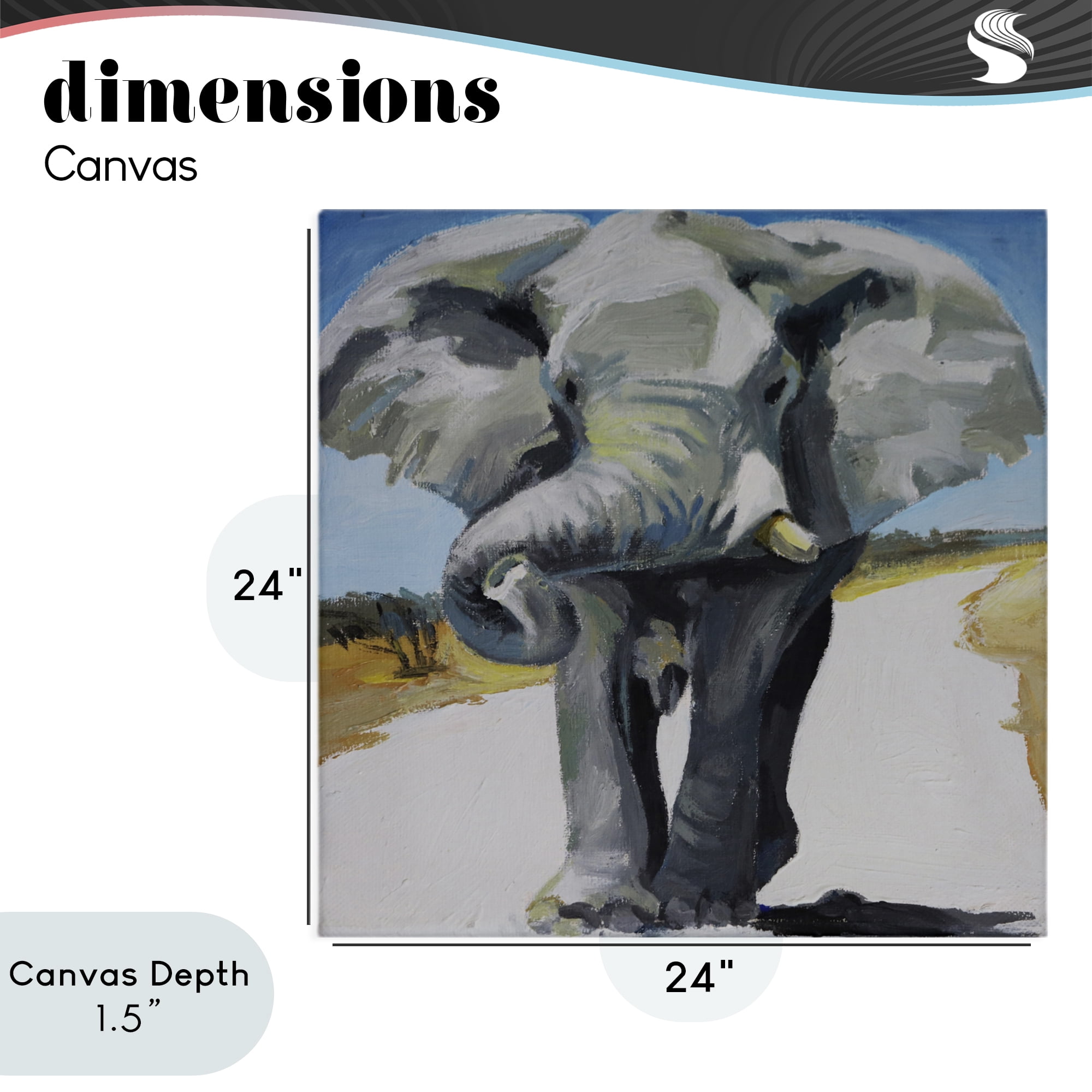 Stupell Industries Majestic Elephant on Path Canvas Wall Art, design by Violeta Vollmer