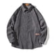thumbnail image 4 of Camisas Para Hombre Manga Larga Hombres Otoño Invierno Solo pecho Casual Solapa Playa Manga larga Vacaciones al libre Camisa de vacaciones (Grey, XL), 4 of 5