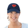 thumbnail image 5 of DALIX Big Heart Womens Hat Embroidered Baseball Cap in Navy Blue, 5 of 6